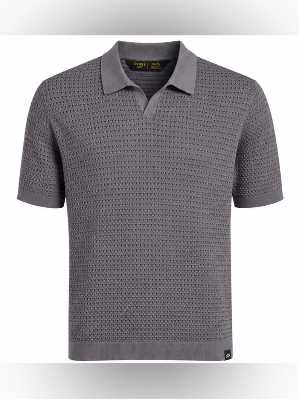 Rhone Waffle Knit Polo Sweater Shirt Gray XL Athletic Luxury Casual